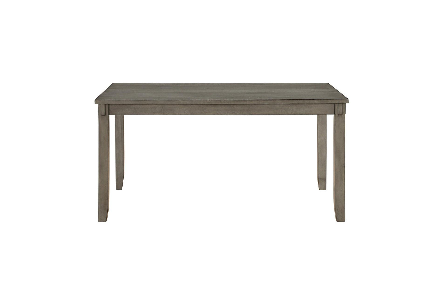 Room view of Holders Gray Faux Leather Dining Room Set with table and seating
