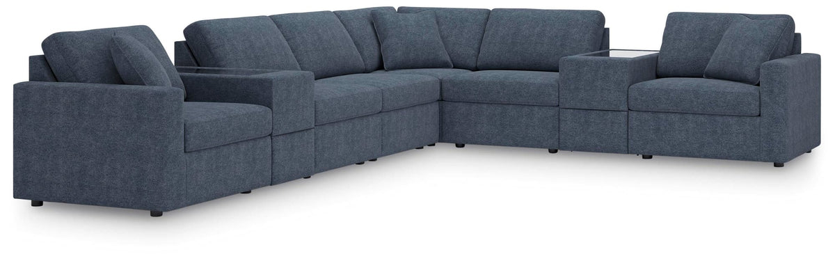 Modmax Ink 8-Piece Sectional with Ottoman — angled view