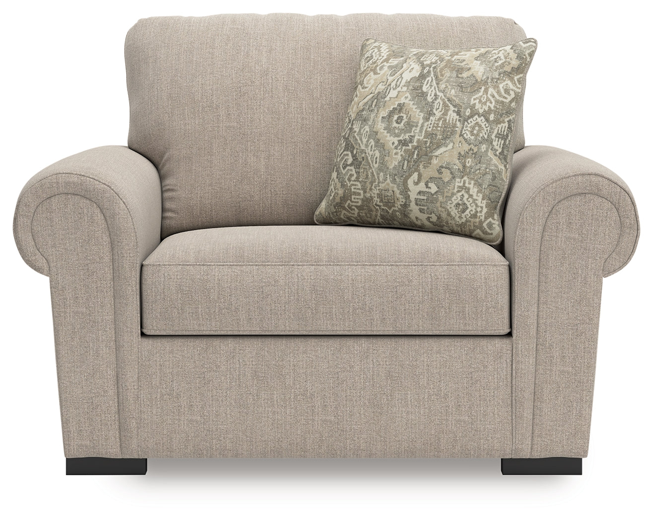 Sararose Heather chenille oversized chair head-on front view