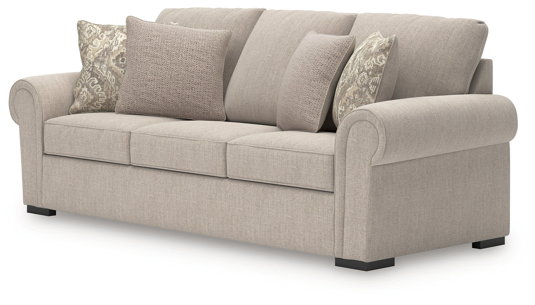 Side view of Sararose Heather Chenille Sofa