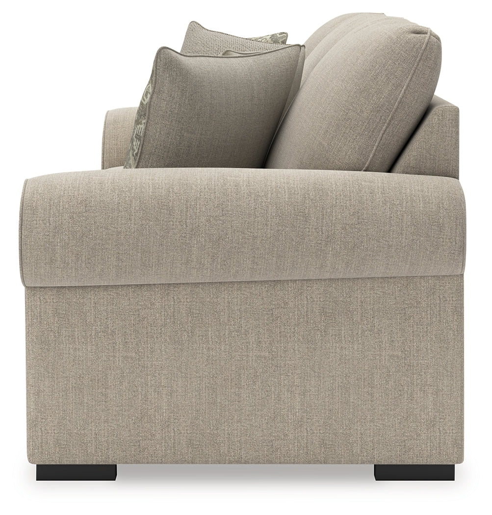 Alternate side view of Sararose Heather Chenille Sofa