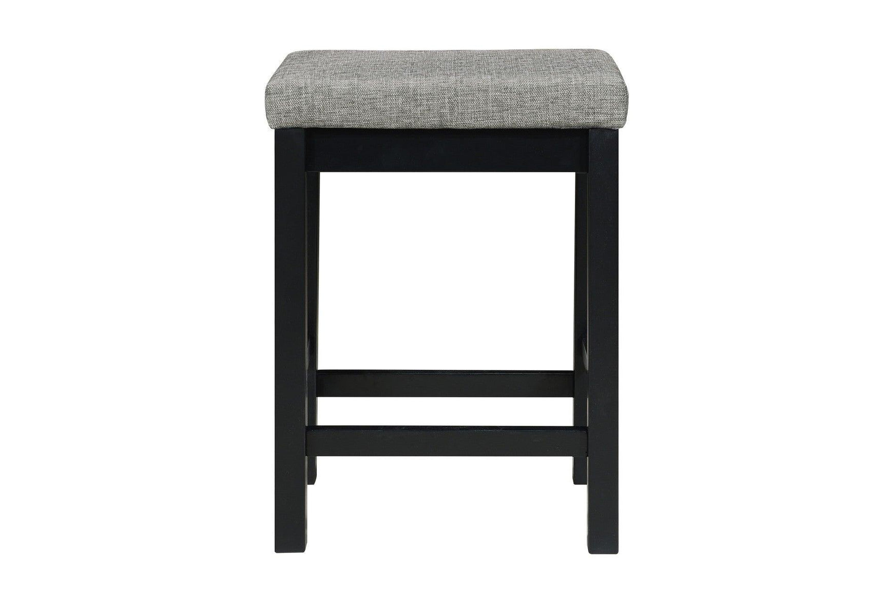 front view of Connected Black Fabric Counter Height Dining Chair