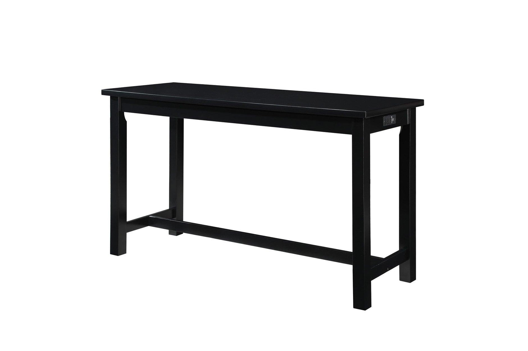 close-up detail of Connected Black Fabric Counter Height Dining Table USB port