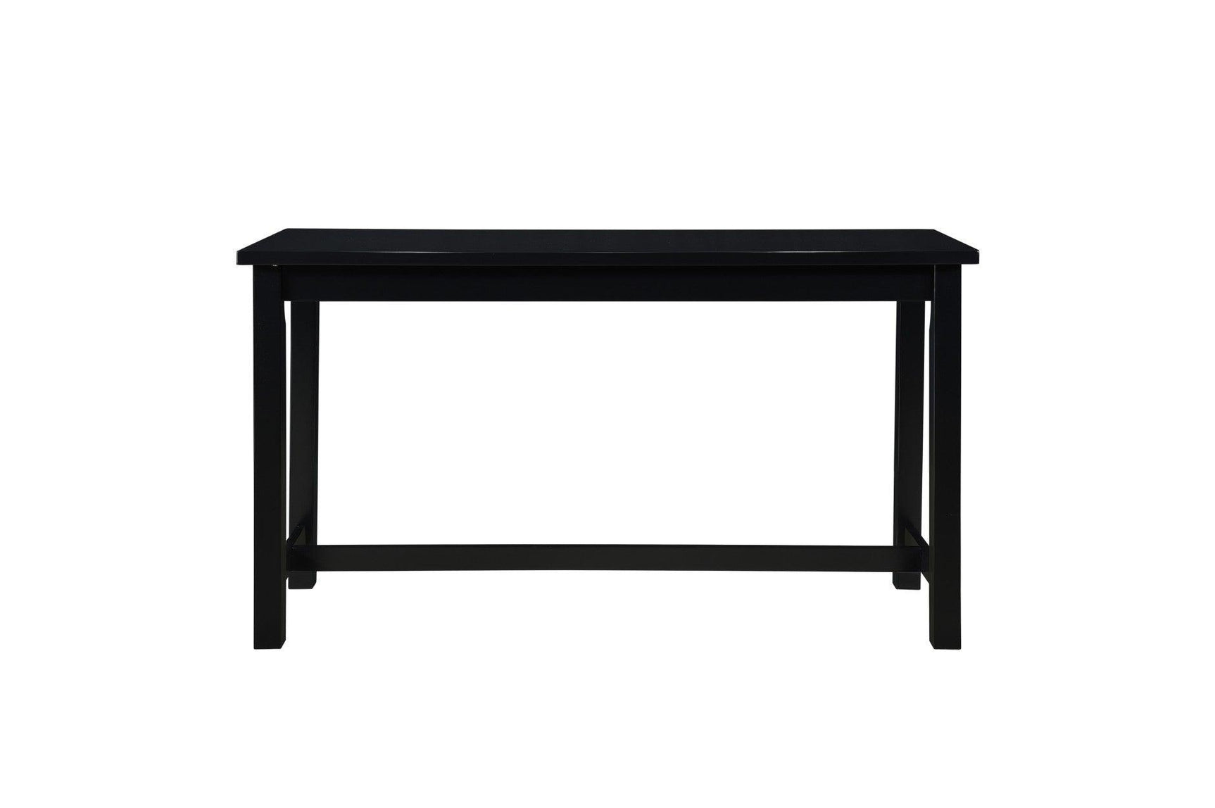 side view of Connected Black Fabric Counter Height Dining Set