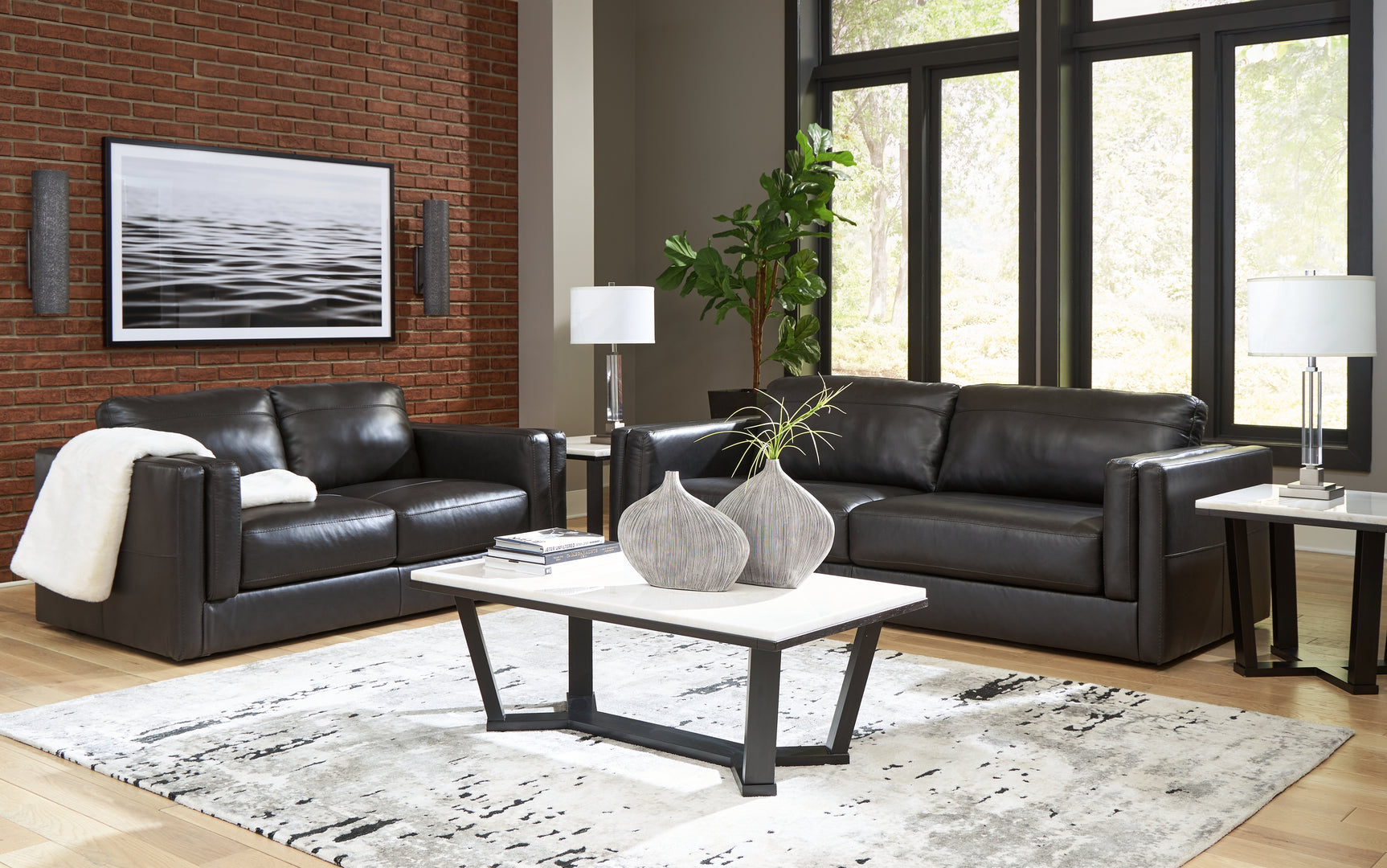 Another main view of Amiata Onyx Sofa and Loveseat
