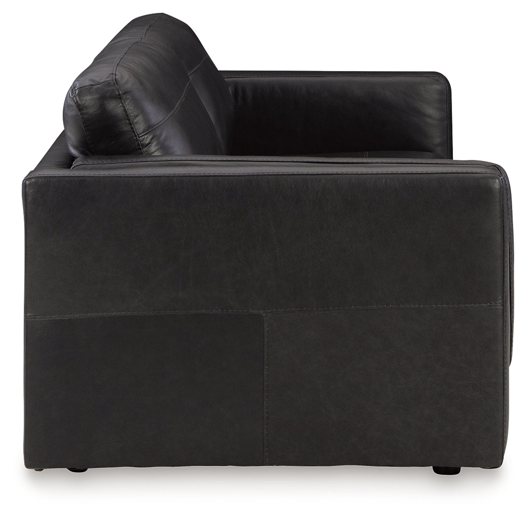 Amiata Onyx leather sofa alternate front view