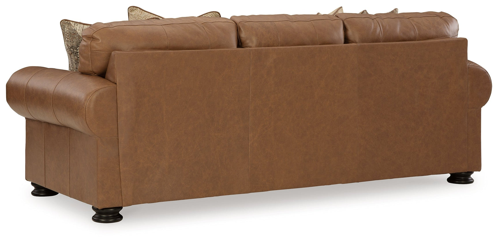 Carianna Caramel Leather Sofa back view