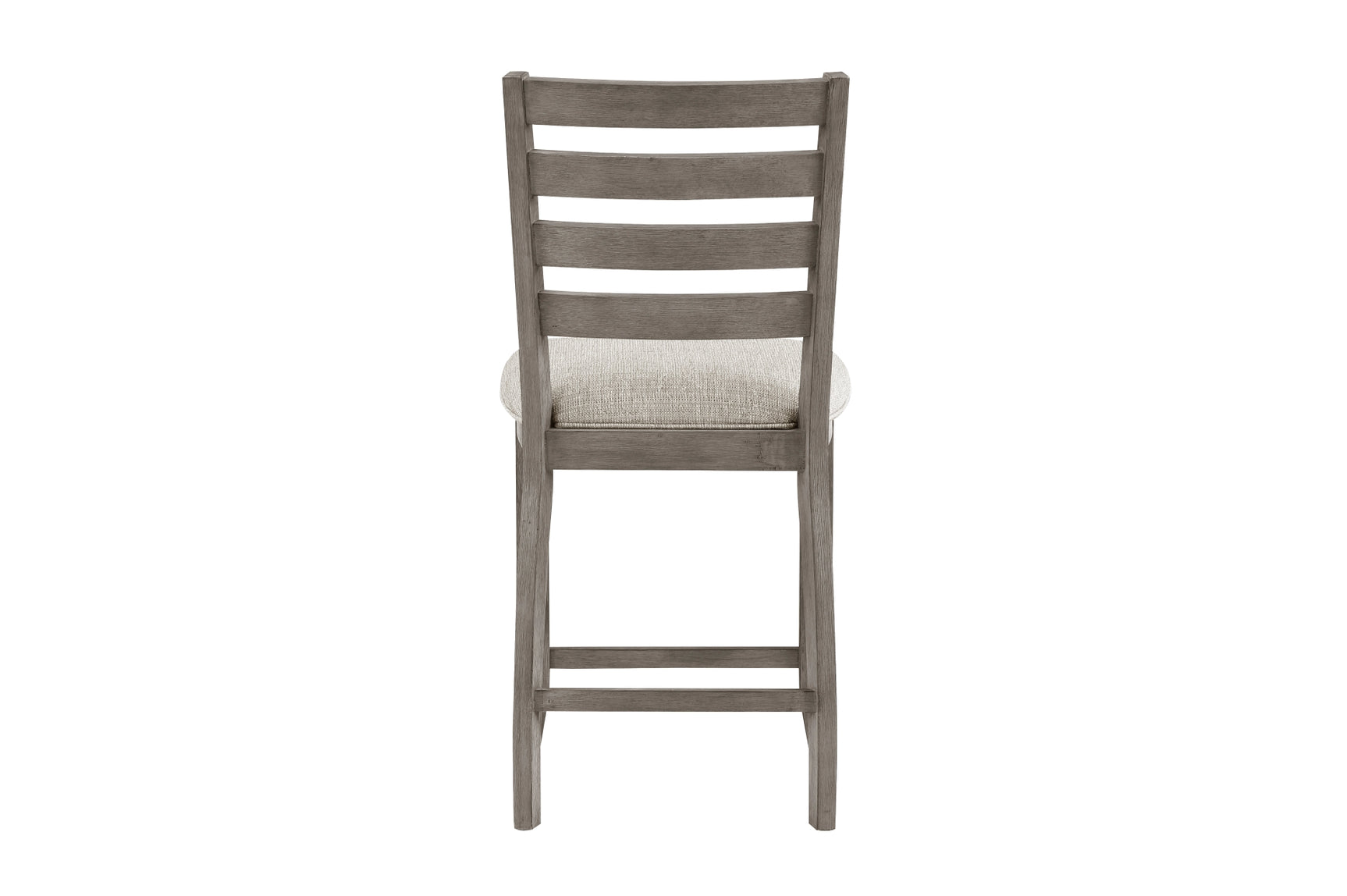 Side angle showing table legs and chair upholstery