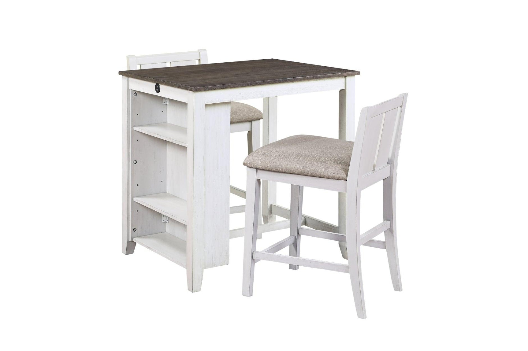 dining table top view with storage