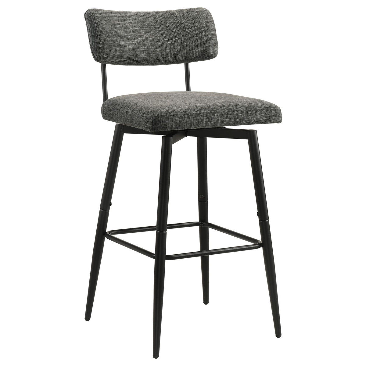 Levine Fabric Upholstered Grey Swivel Bar Chair Set of 2 — product image 2