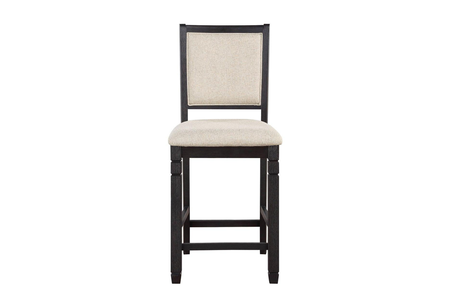 Side angle of Asher Beige Dining Set with fabric chairs