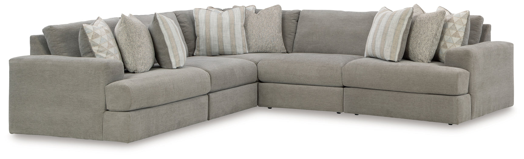 Avaliyah Ash 5-Piece Sectional Sofa with Ottoman detailed upholstery close-up