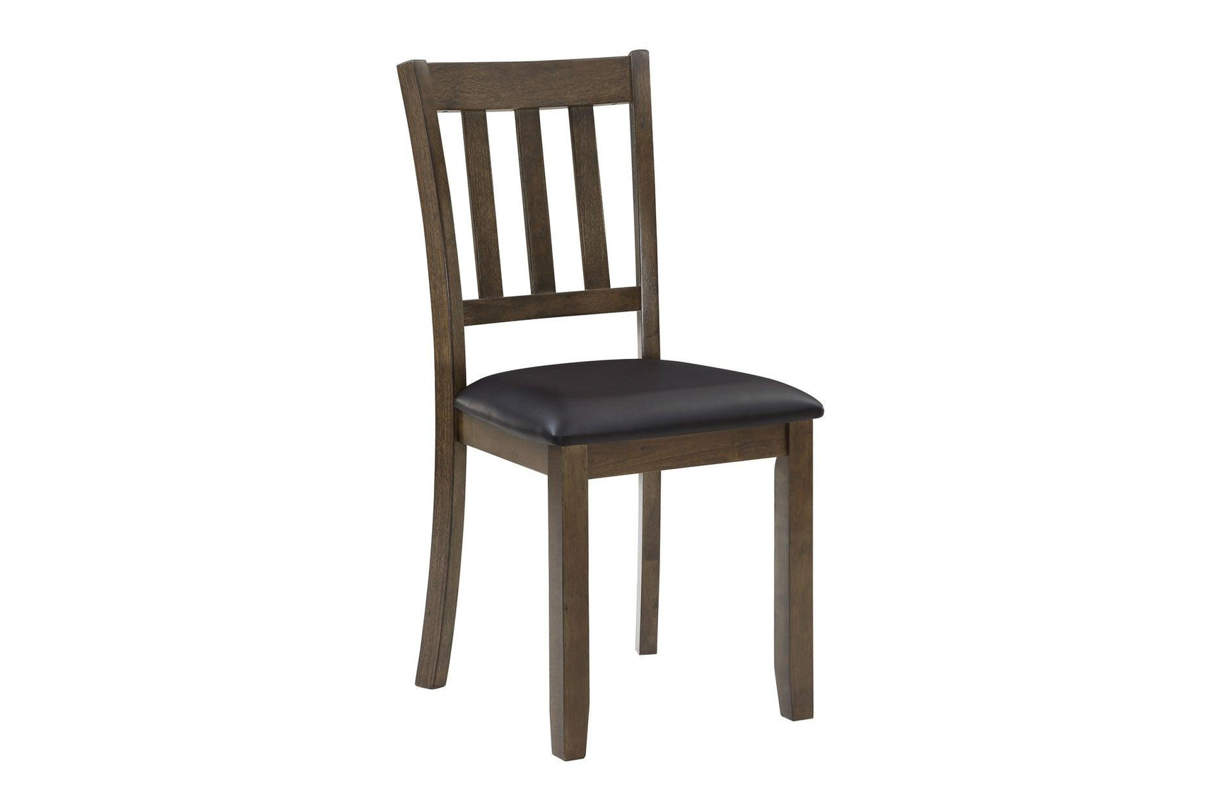 Front angle of chair in Faust Charcoal Brown dining set