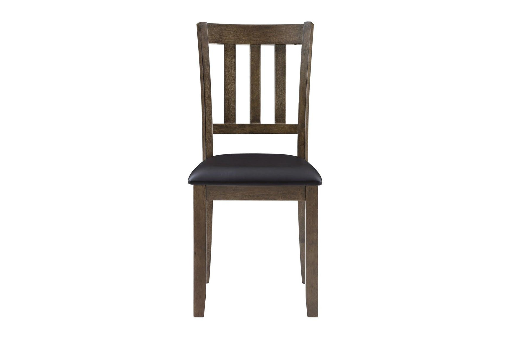 Side view of upholstered chair in Faust Charcoal Brown dining set