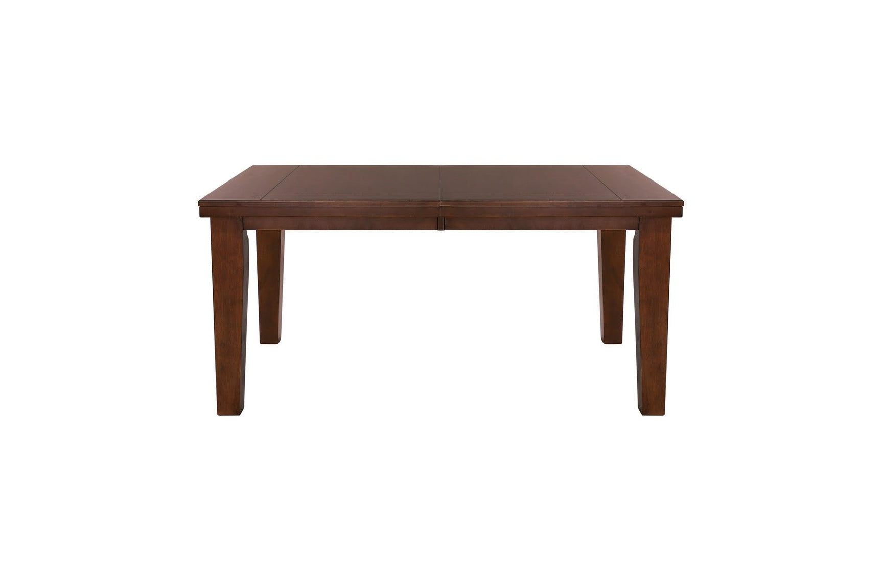 Detail view of Ameillia Dark Oak Faux Leather Rectangular Dining Room Set