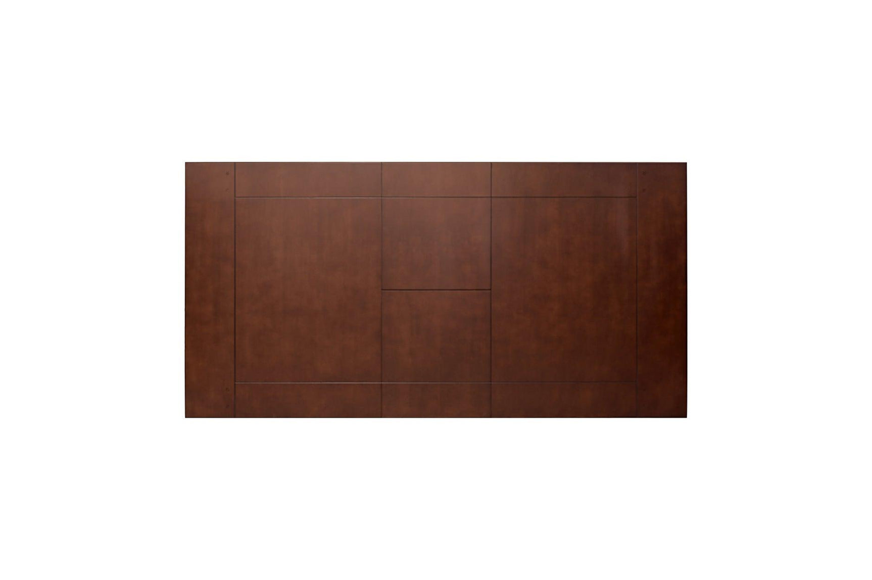 Top view of Ameillia Dark Oak Faux Leather Rectangular Dining Room Set