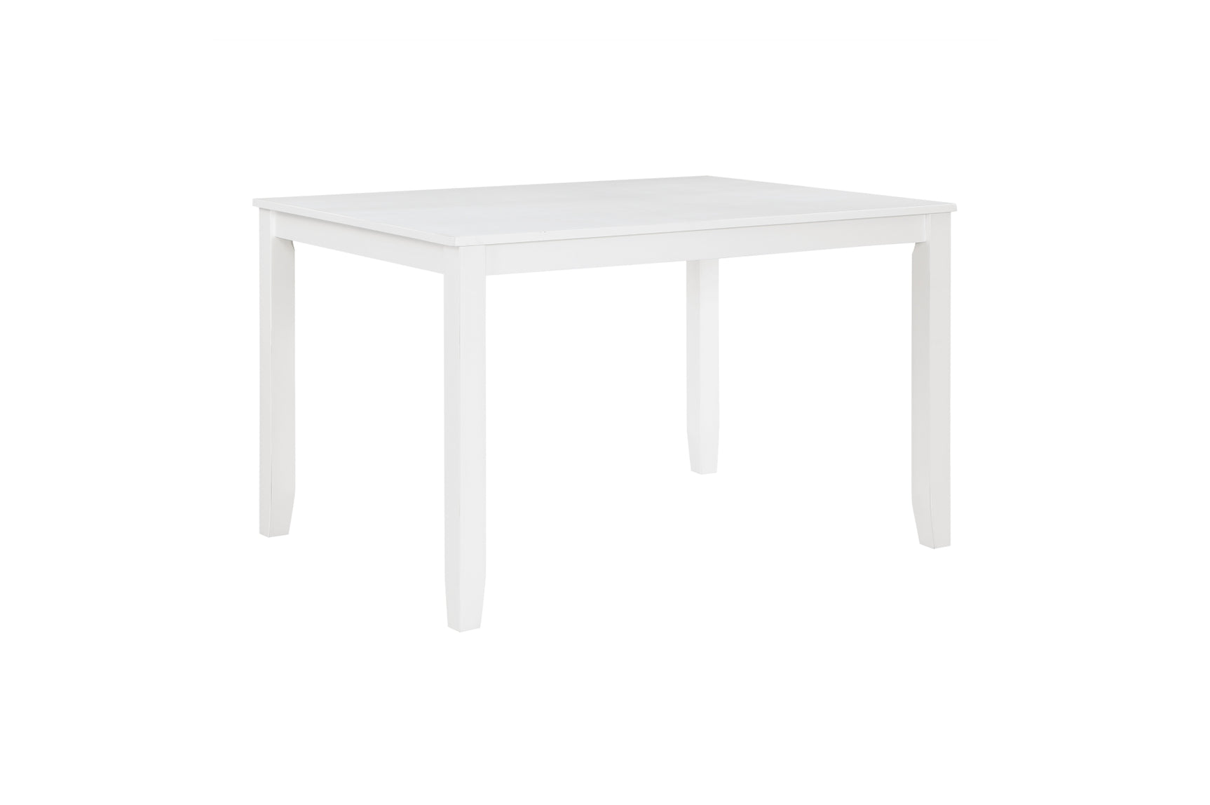 main view of Stowe White dining table with chairs