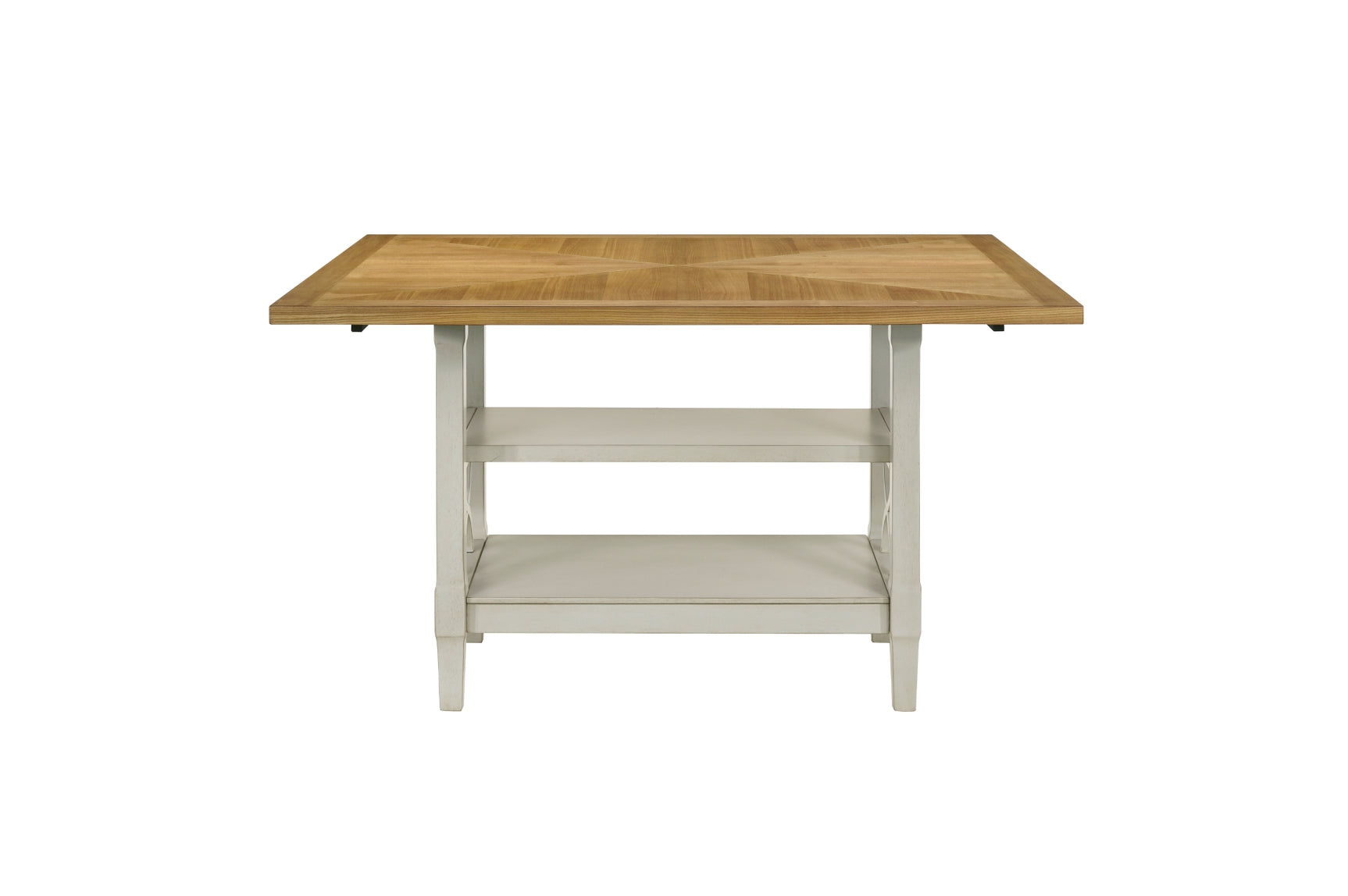 detailed view of table surface and chairs in Stowe White Gray Dining Room Set