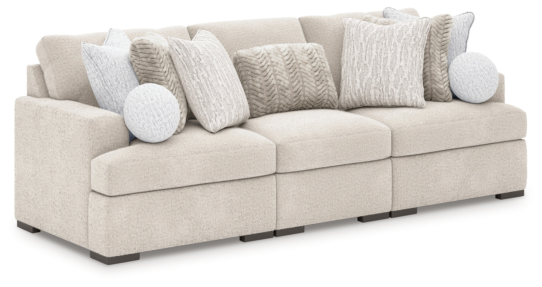 Main view of Cuddle Plush Arctic 3-Piece Sectional Sofa with plush Arctic upholstery