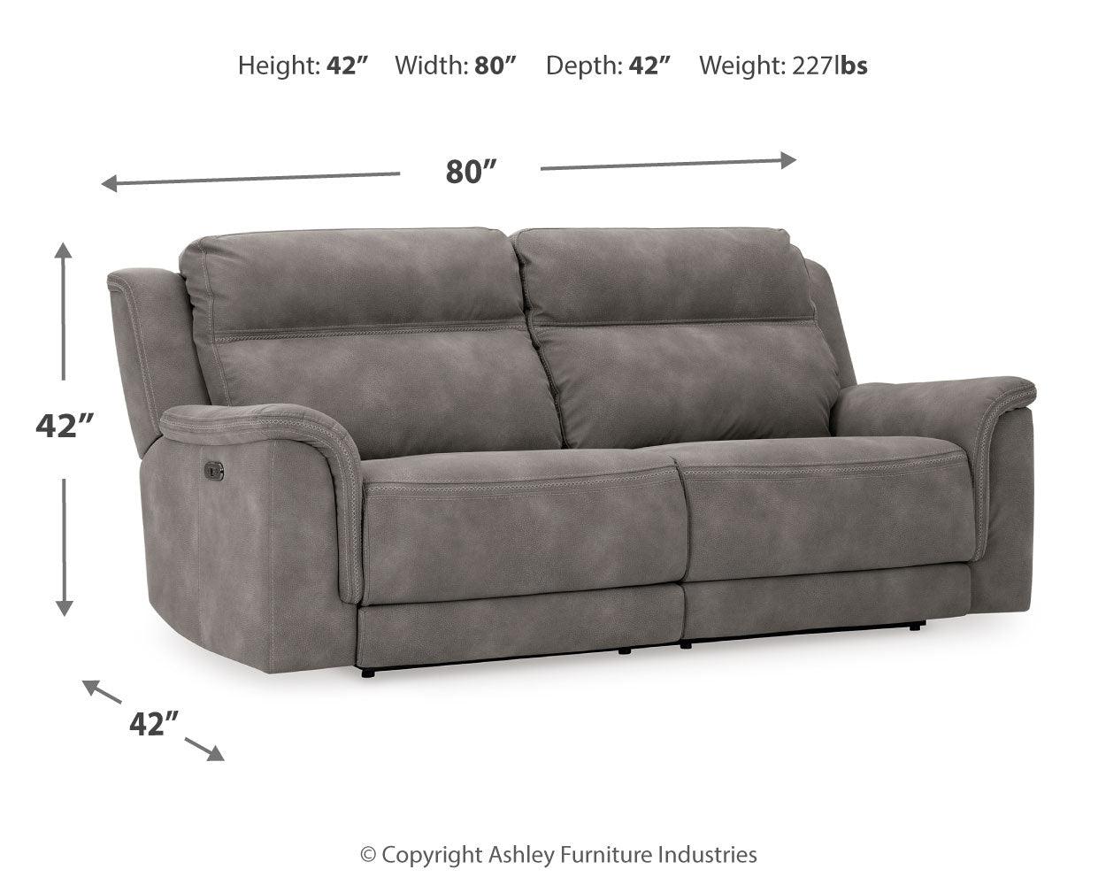 Next-Gen Durapella Power Reclining Sofa dimensional drawing