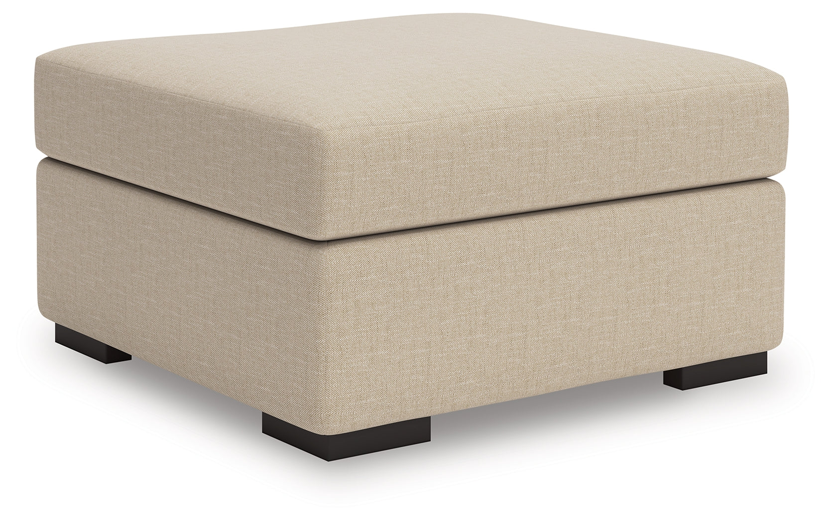 LadyMae Oversized Accent Ottoman side view showing faux wood legs