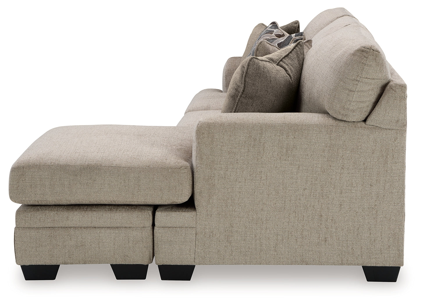 Living room showing full 3-piece taupe set arrangement