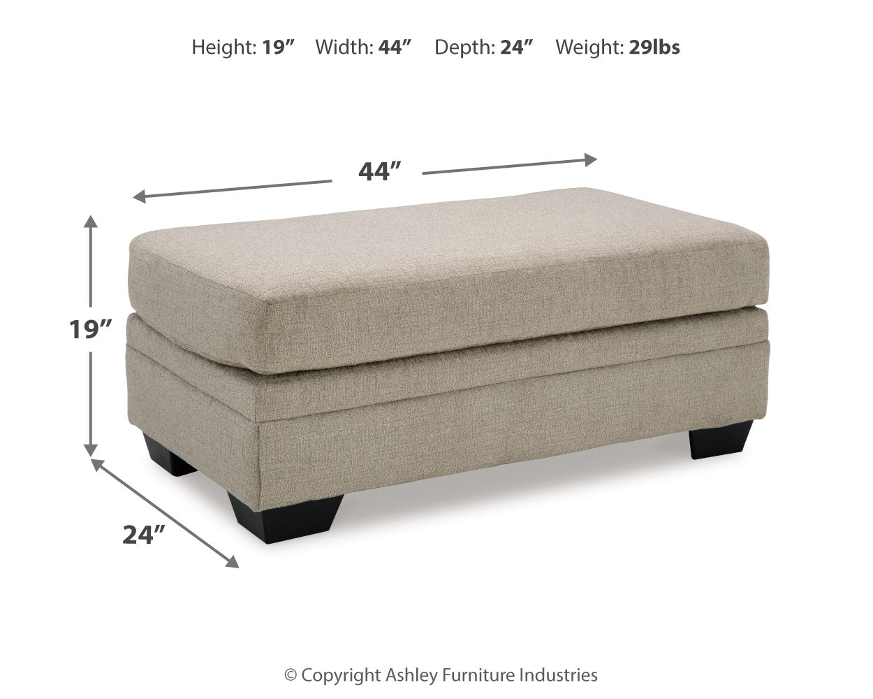 Stonemeade taupe sofa chaise seating set including chair and ottoman