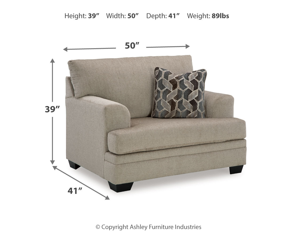 Stonemeade taupe sofa, loveseat, chair and ottoman set front view