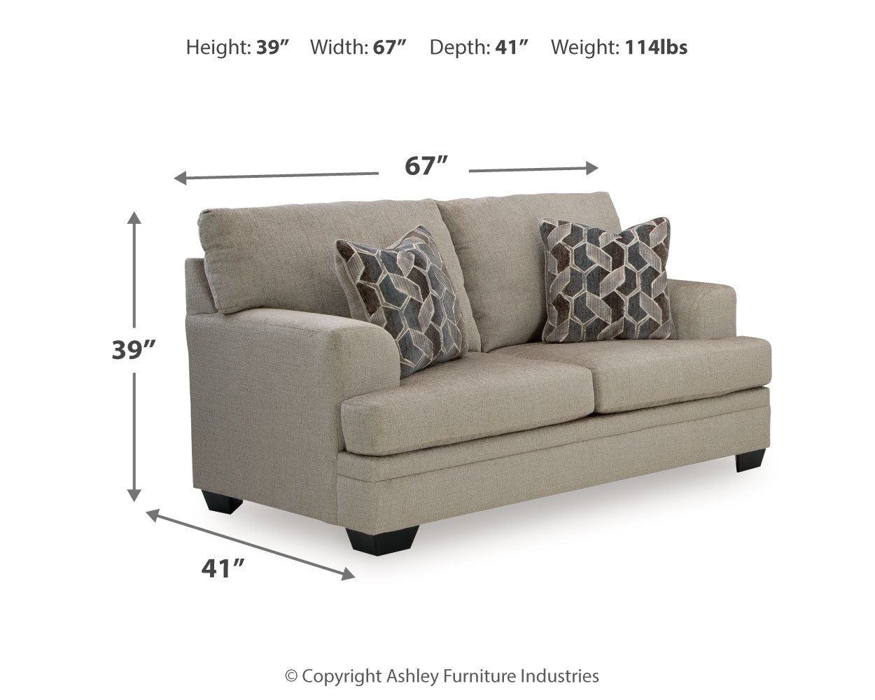 Stonemeade taupe sofa, loveseat, chair and ottoman set front view