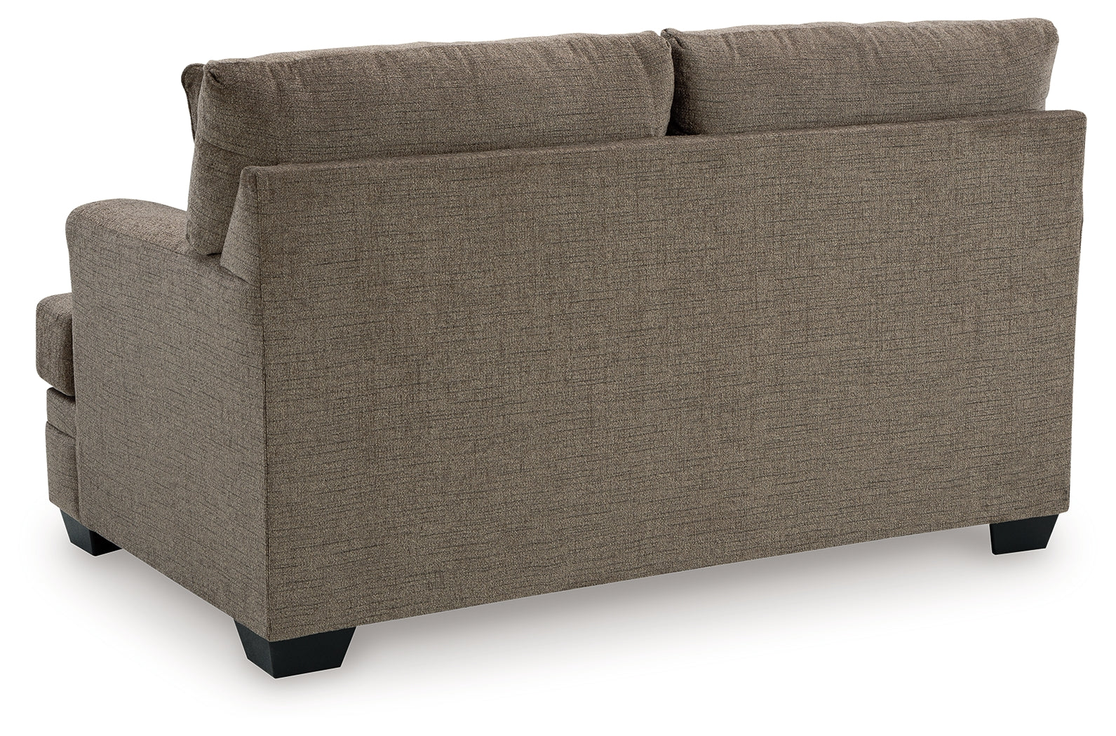 top angle view of sofa and chair in Nutmeg upholstery