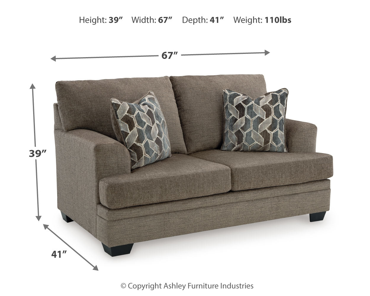 Stonemeade Nutmeg Sofa, Loveseat, Chair, and Ottoman set angled view