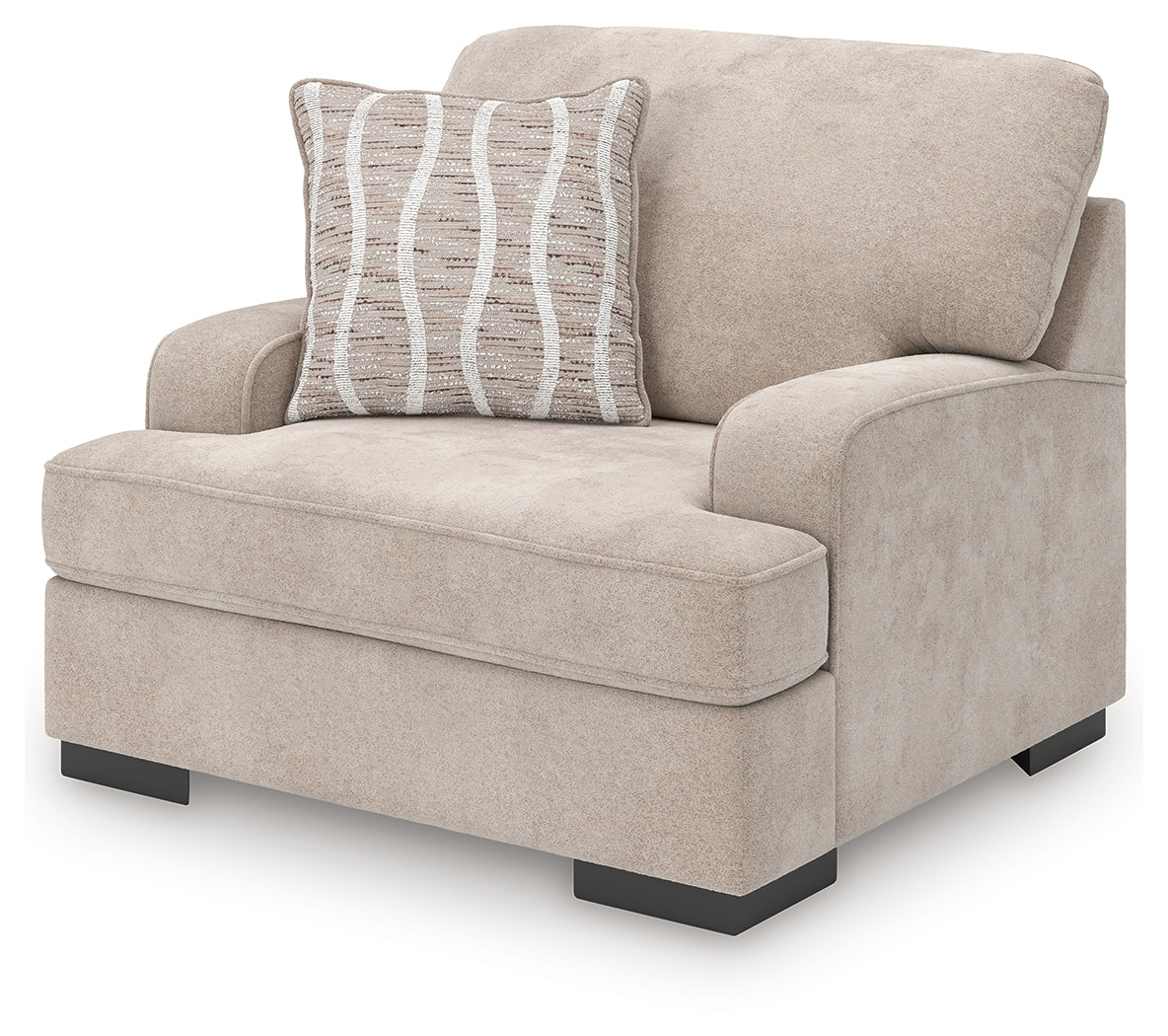 High Profile Taupe Chenille Oversized Chair alternate angle side view