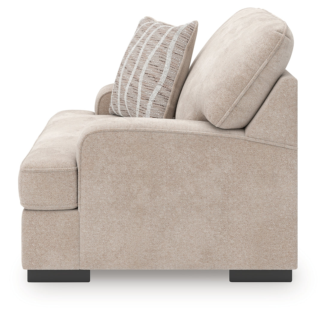 High Profile Taupe Chenille Oversized Chair side alternate angle