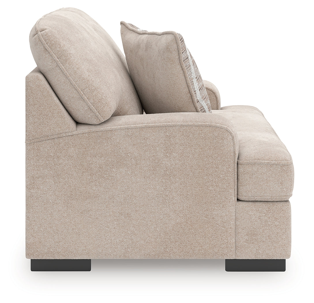 High Profile Taupe Chenille Oversized Chair side view