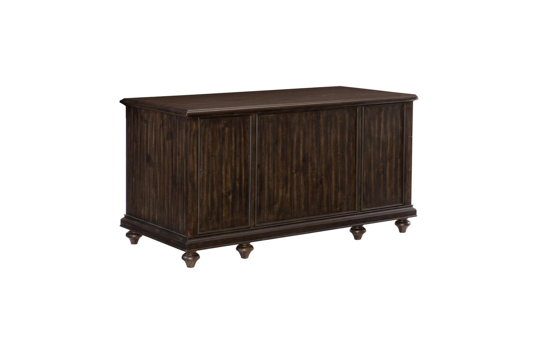 Angle view of the desk highlighting saw marks and plank detail