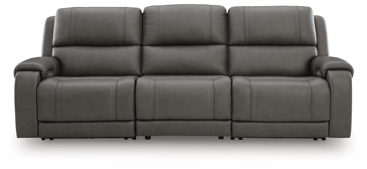 5Z - Pittson Anchor Leather 3-Piece Power Sectional Reclining Sofa - image 2