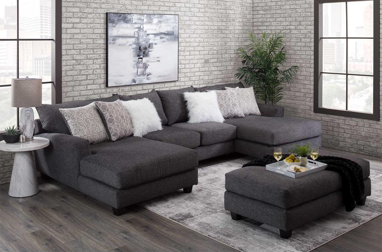 Flas Gray Sectional sofa main front view