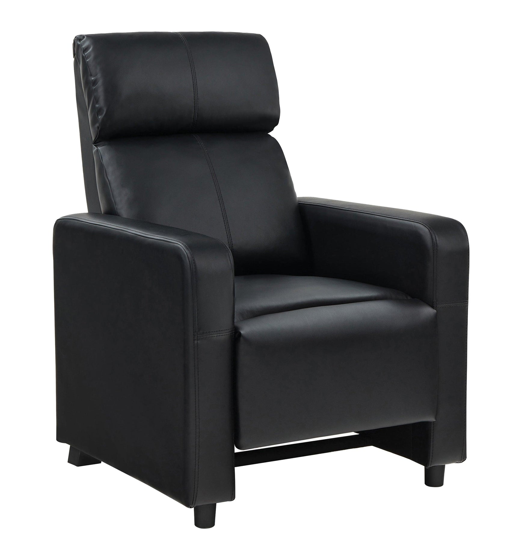 Close-up of tufted backrest and armrest on Toohey recliner