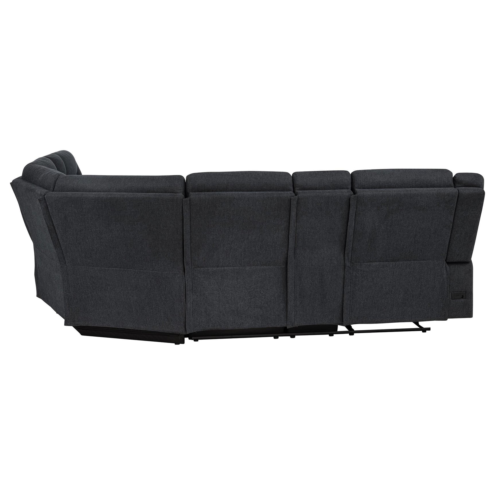 USB charging ports on sofa control panel