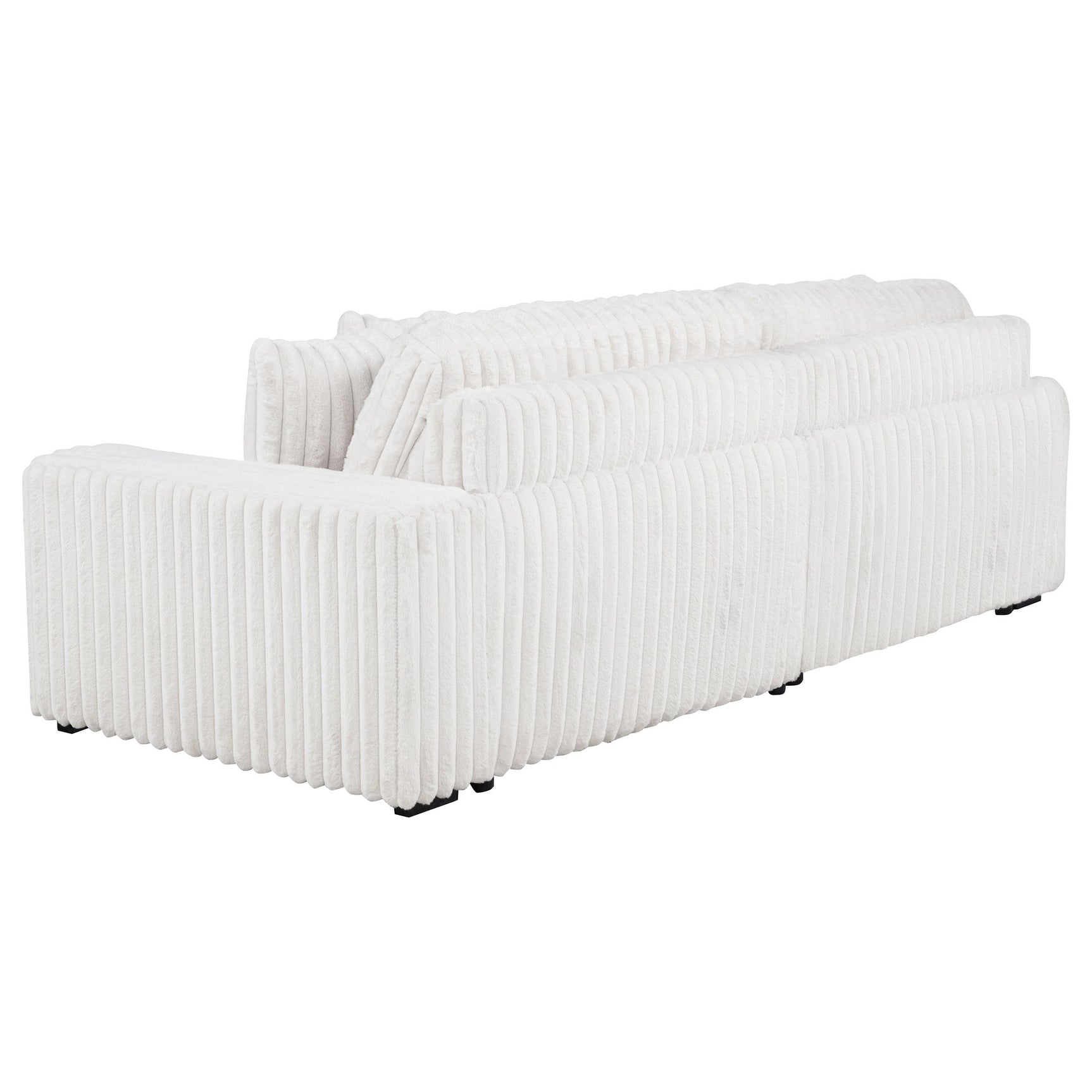 Jacana Ivory Corduroy Upholstered Dual Power Chaise Sofa side angle