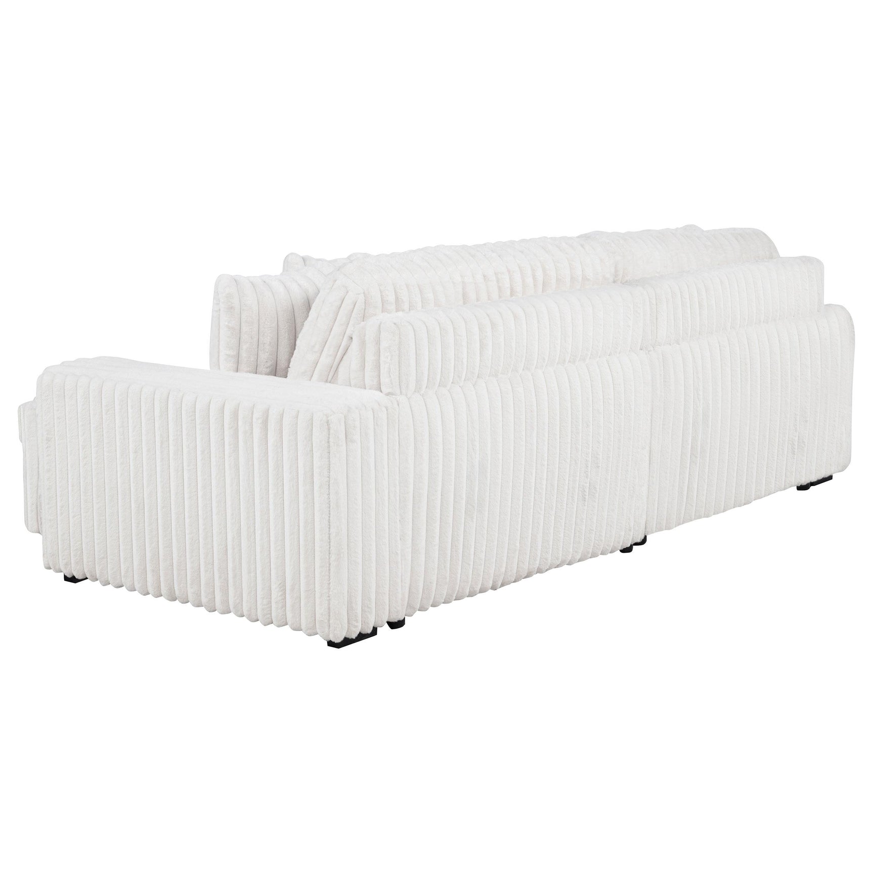 Jacana Ivory Corduroy Upholstered Dual Power Chaise Sofa close-up detail