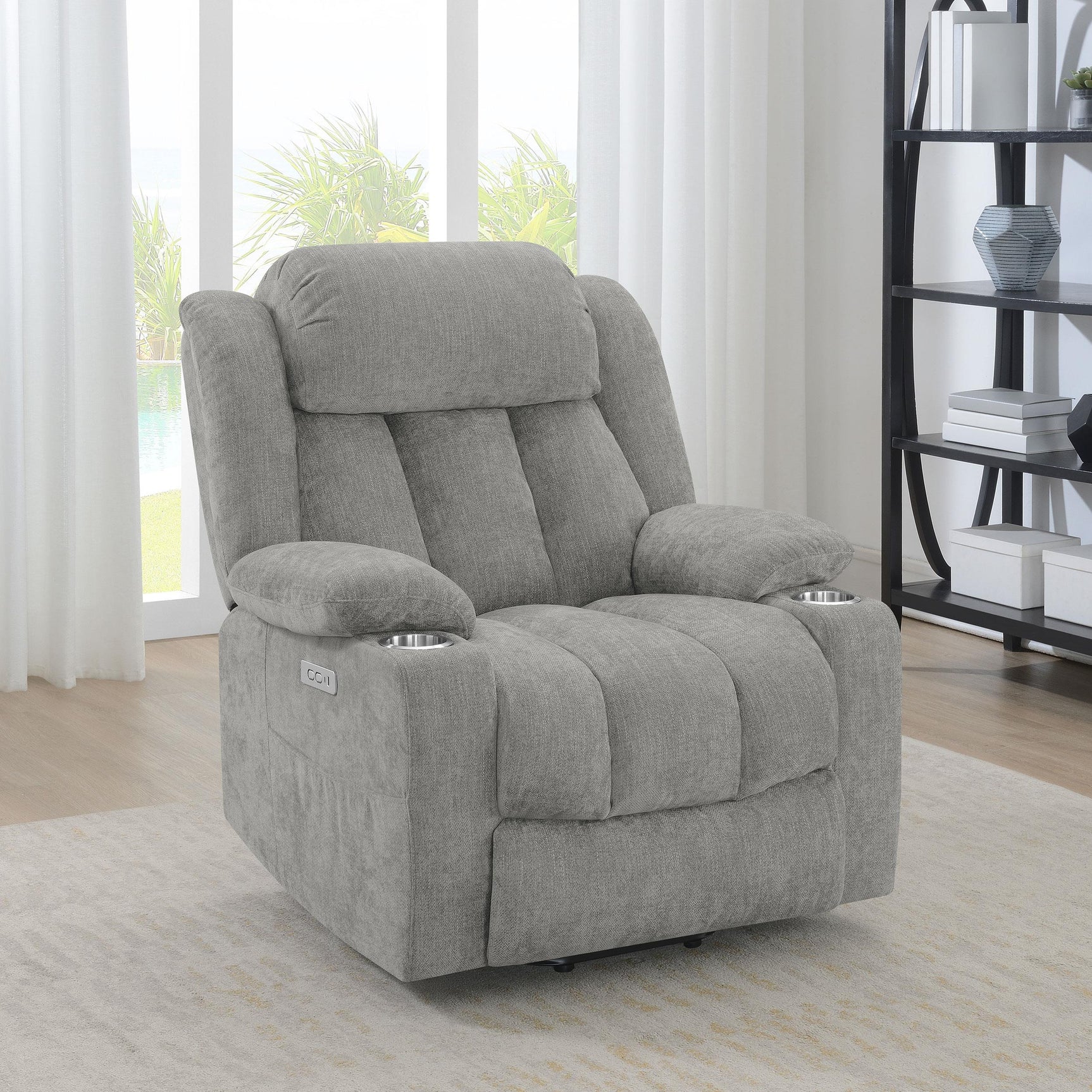 Houston power lift recliner side view showing USB control panel