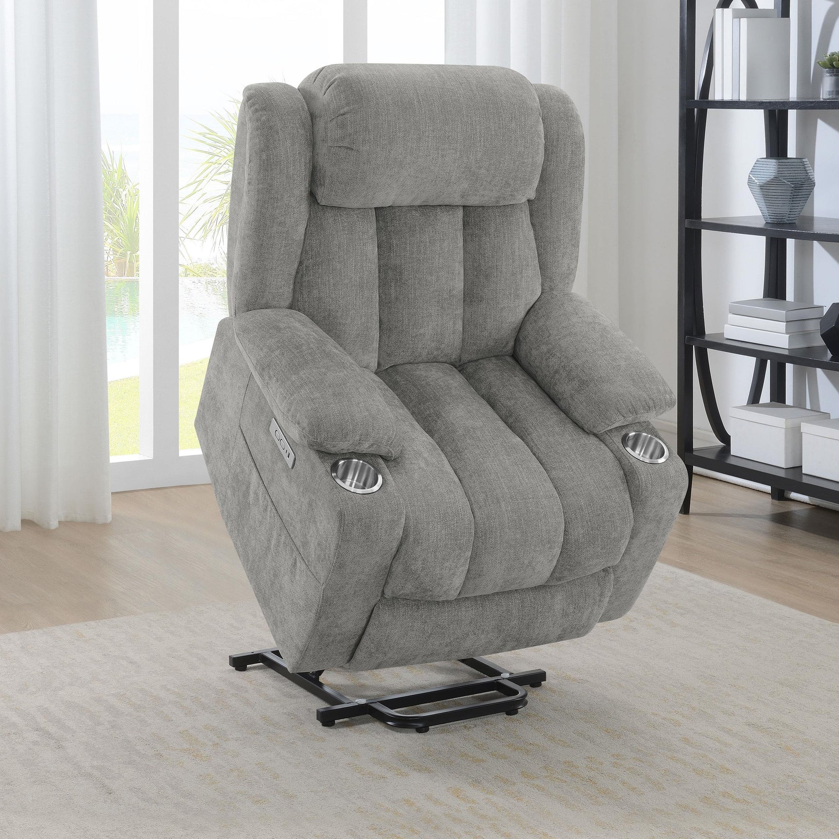 Houston recliner with cupholders and pillowtop arms