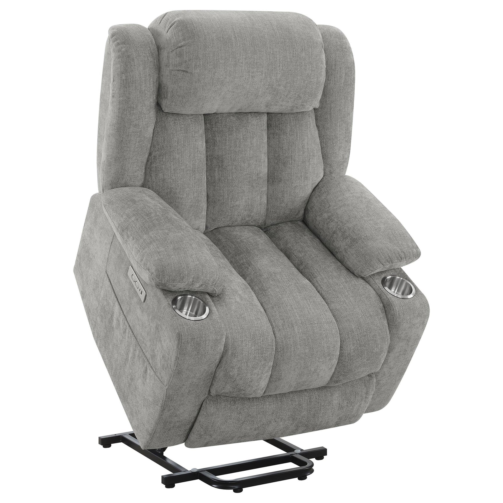 Recliner partially reclined showing lumbar support