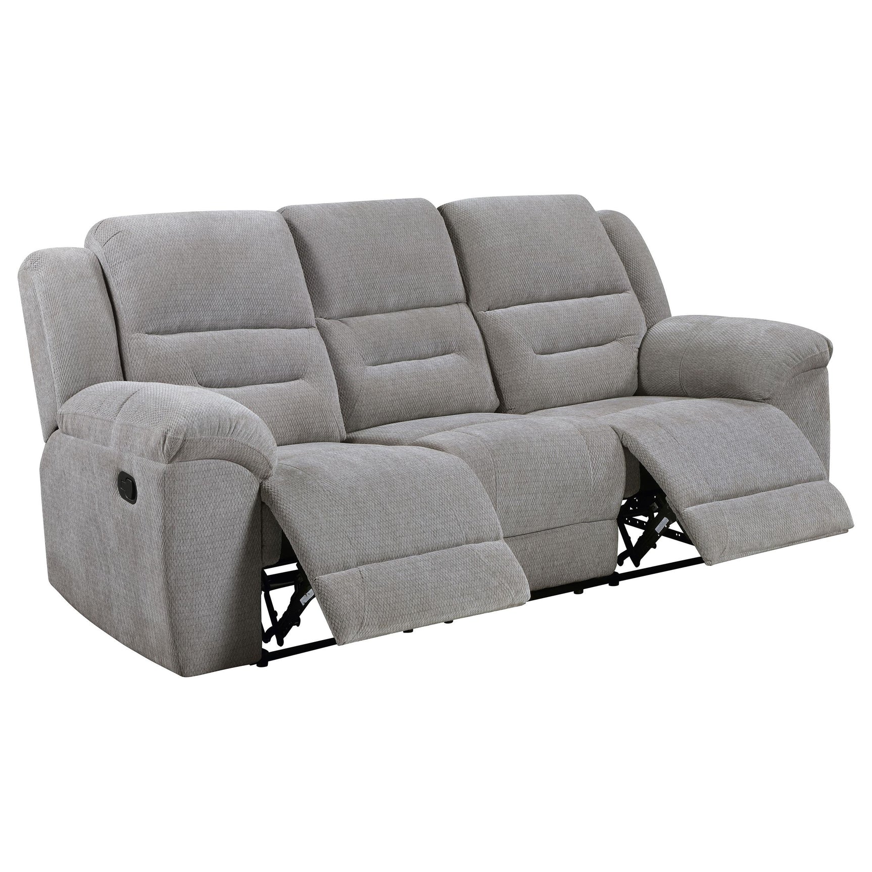 Back view of Grimm Gray Reclining Sofa