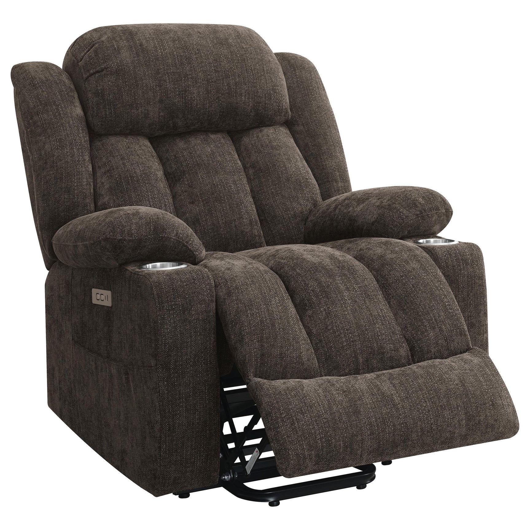 View of built-in USB port on Houston power lift recliner