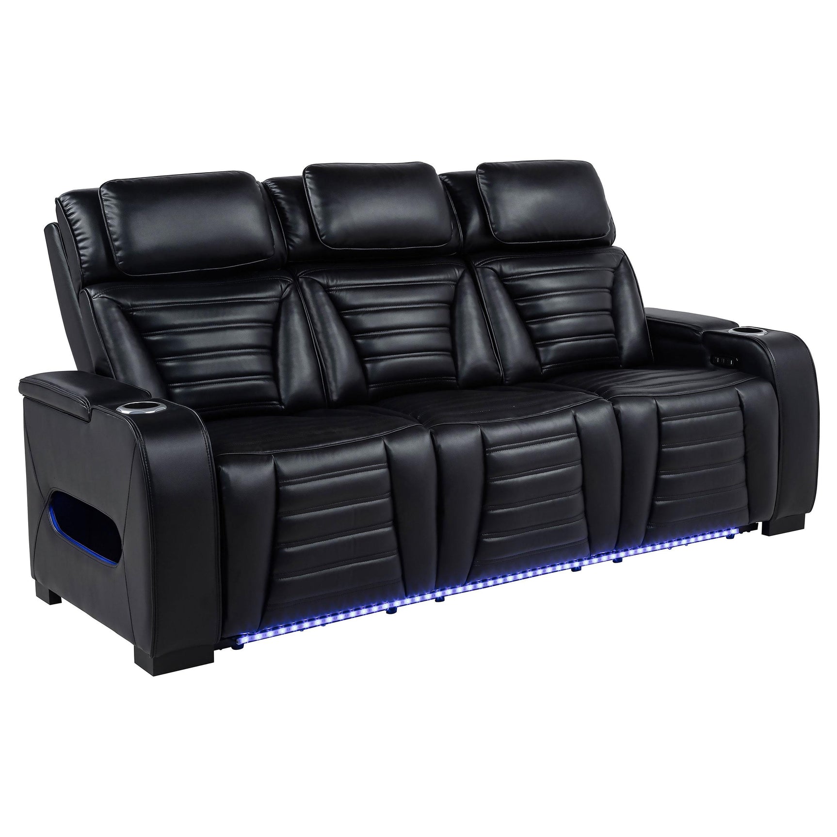 Zuma Sofa center console with cup holders and USB ports