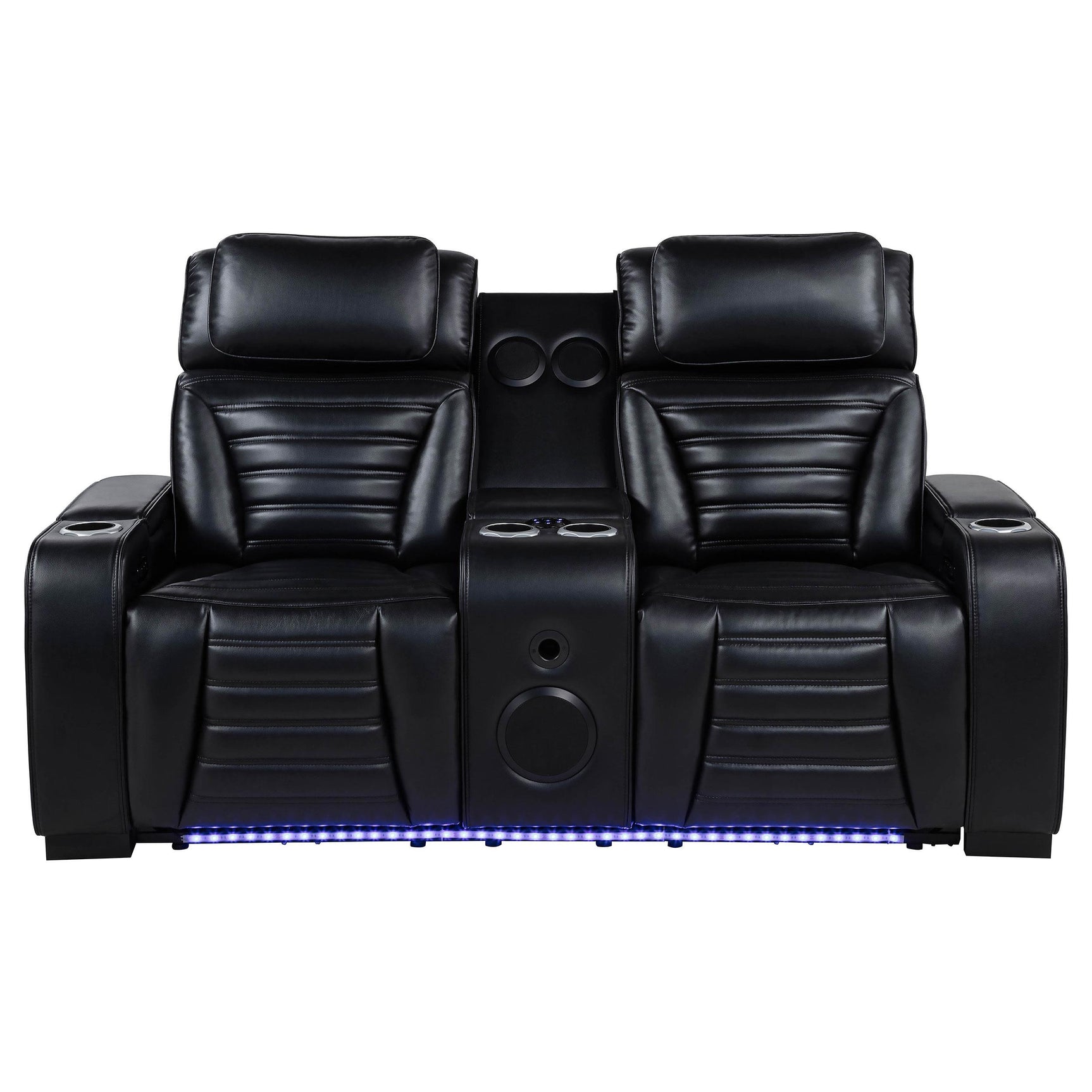 Zuma loveseat side profile showing reclining function