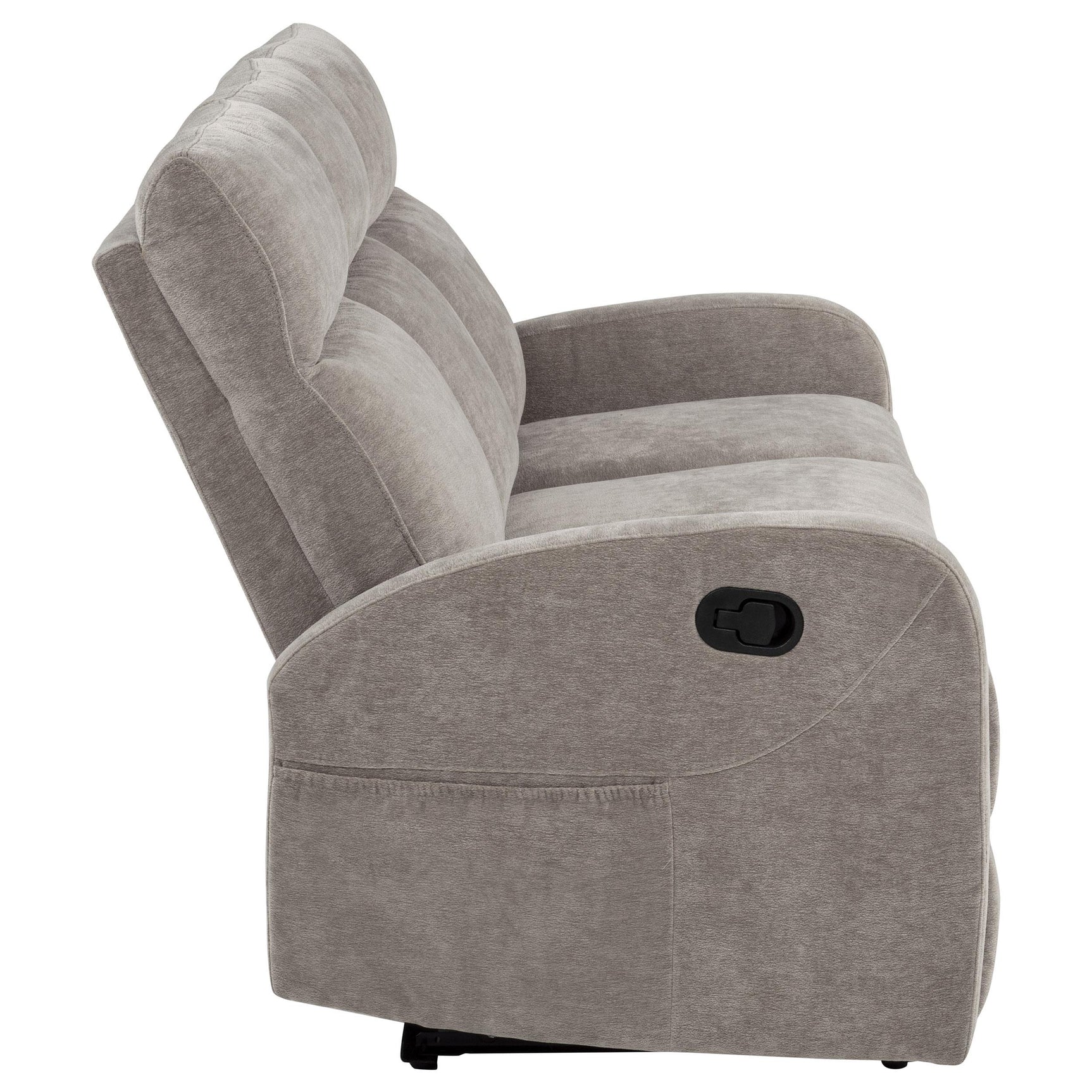 Hamilton Chenille Upholstered Manual Reclining Sofa Sand