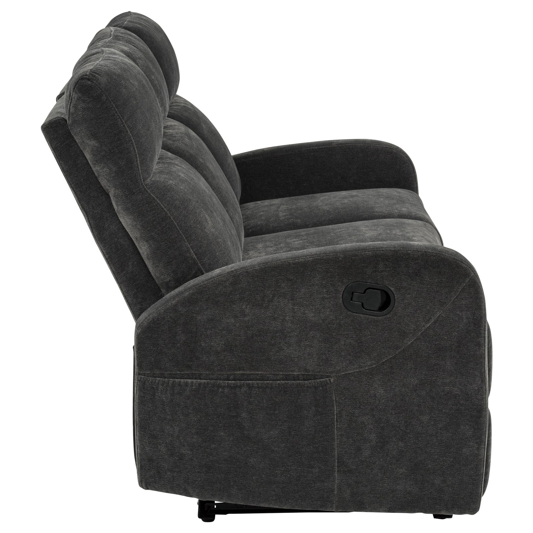 Hamilton reclining sofa in charcoal grey, front view